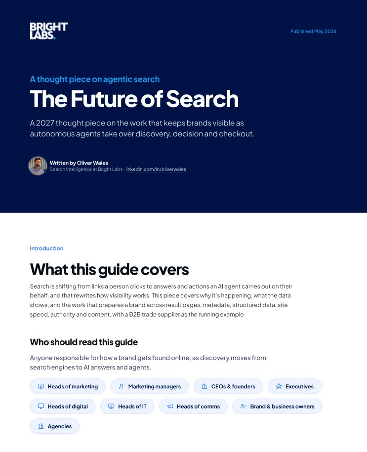 The Future of Search, a thought piece on agentic search by Oliver Wales, written for Bright Labs